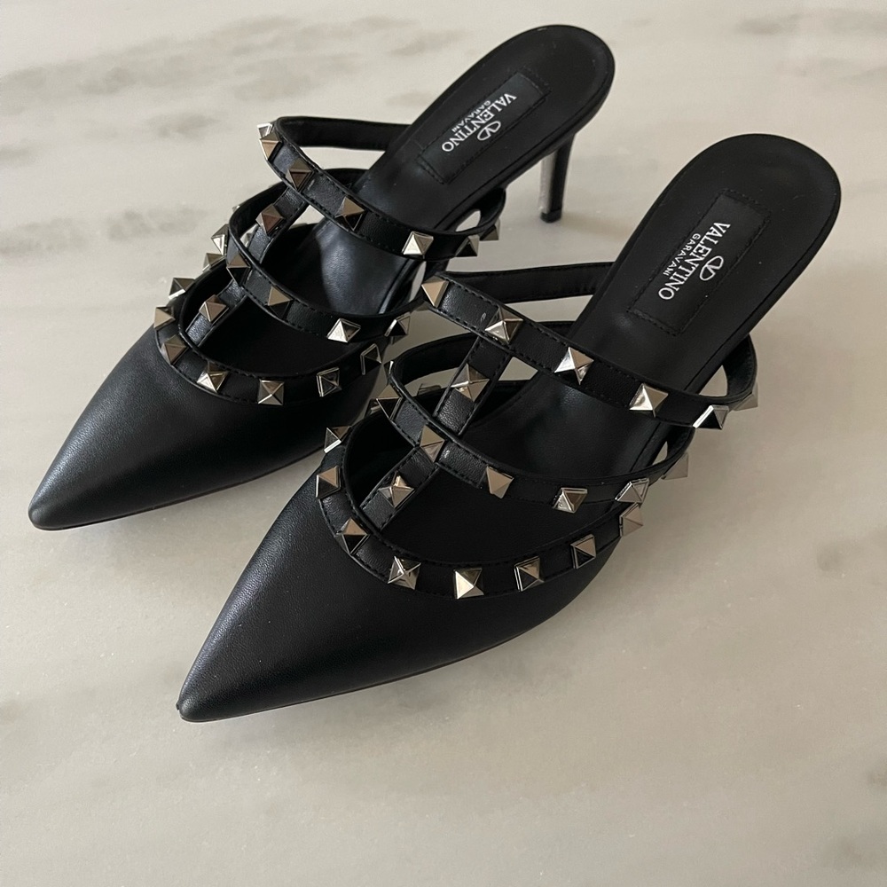 Black Studded Women's Heels